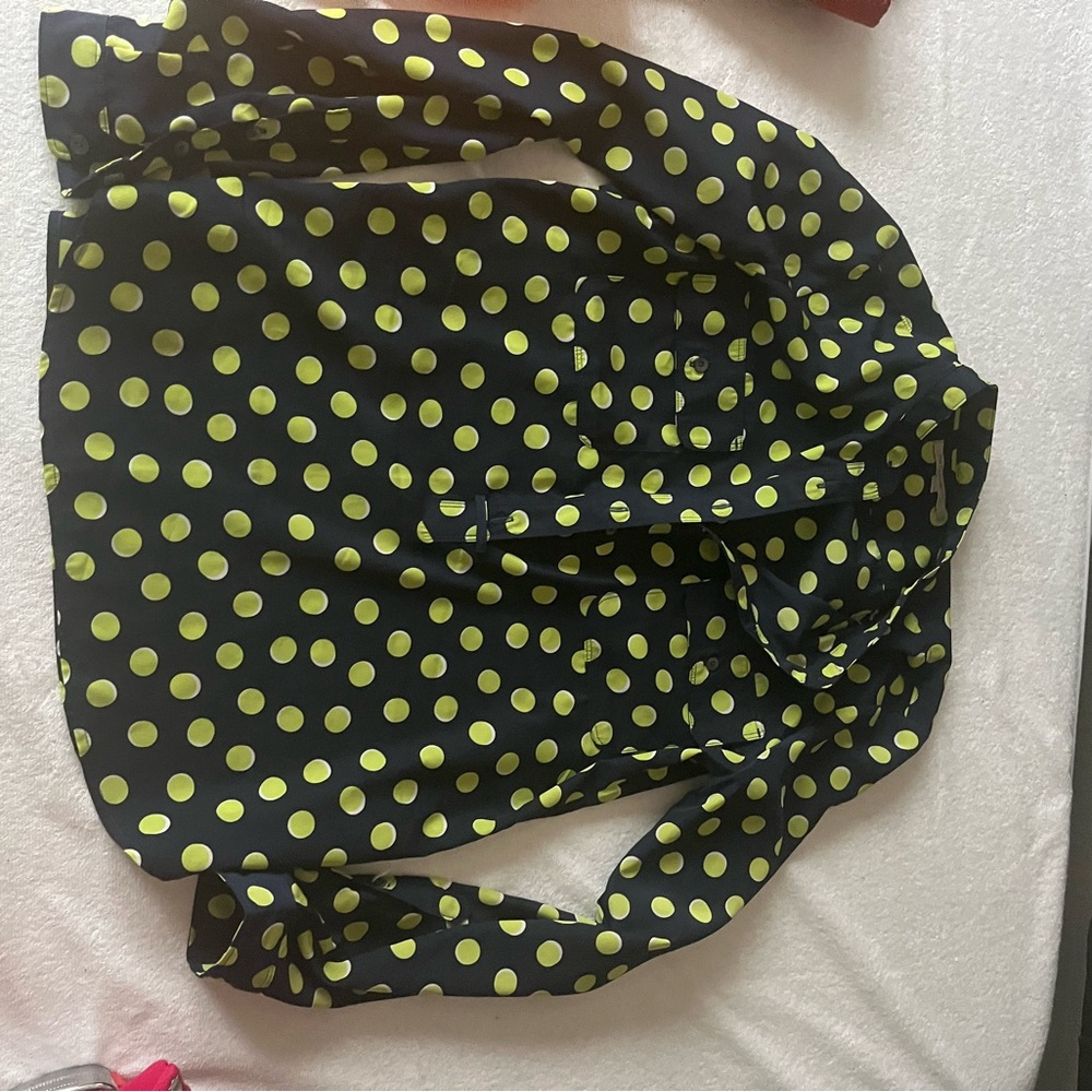 GAP Black and Yellow Polka Dot Blouse